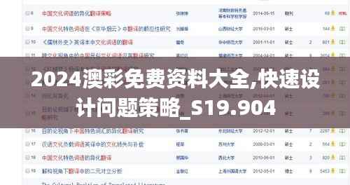 2024澳彩免费资料大全,快速设计问题策略_S19.904